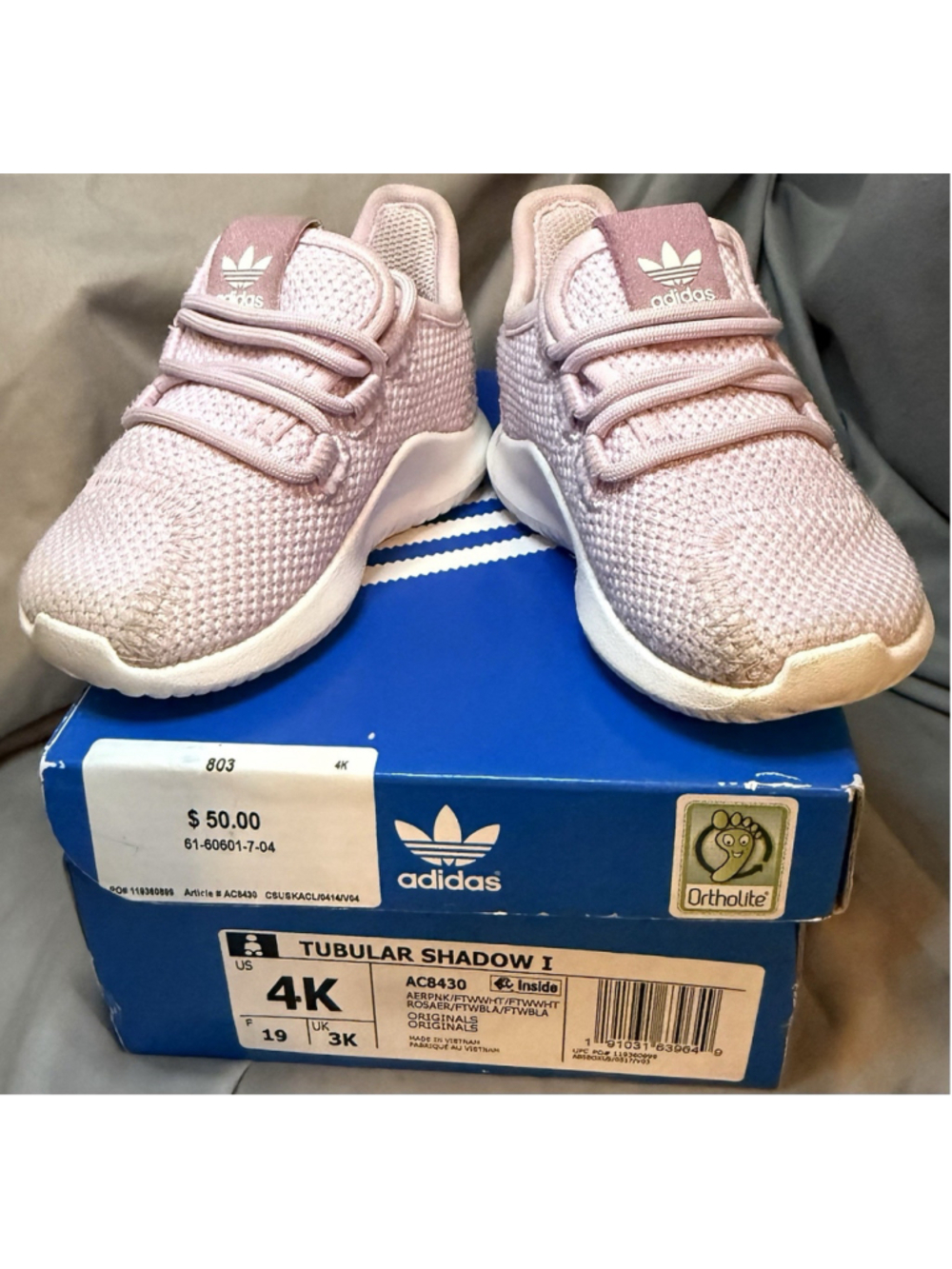 New Adidas Tubular Shadow I CK Pink/White Size 4K Model AC8430 With BOX